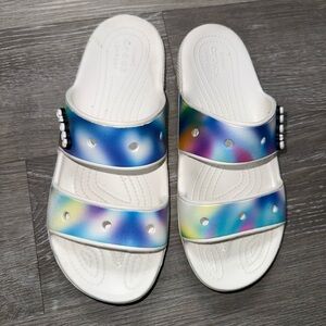 Classic Crocs Solarized Tie Dye Two-Strap Sandals shower Sandals size 10